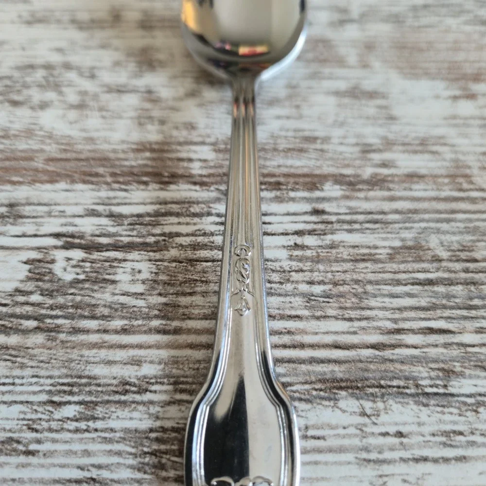 Vintage D&J Japan Stainless Steel Spoons Set of 3 Ornate Handle Silverware